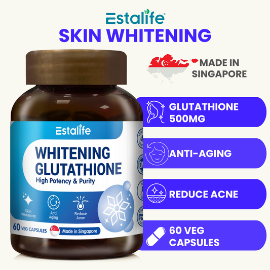 Estalife Whitening Glutathione 500MG | Skin Supplement | Brightening | Liver | 60 Capsule