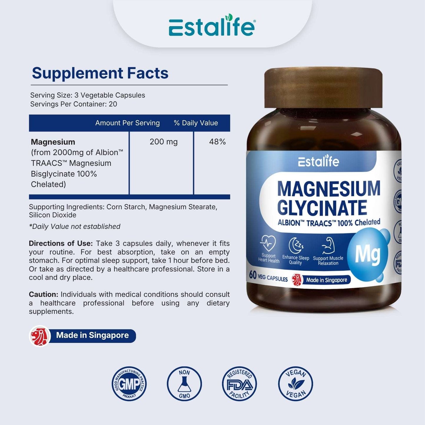 Estalife Magnesium Glycinate — Albion™ TRAACS™
