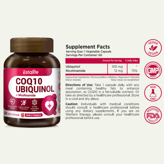 CoQ10 Ubiquinol 100mg + Nicotinamide