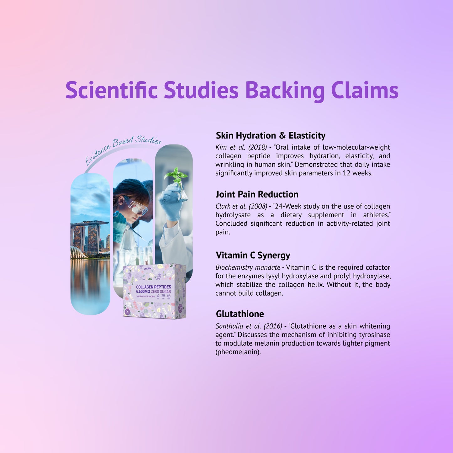 Estalife Collagen Peptides 6600mg Zero Sugar