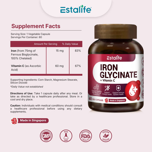 Estalife Iron Glycinate + Vitamin C