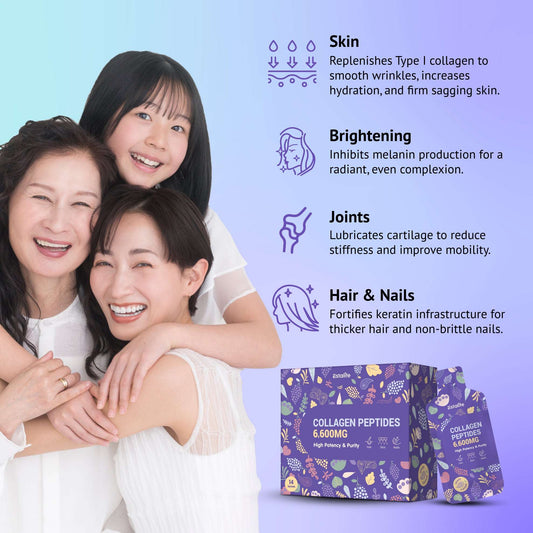 Estalife Collagen Peptides 6600MG | Vitamin C + Whitening Glutathione + Grape Juice |