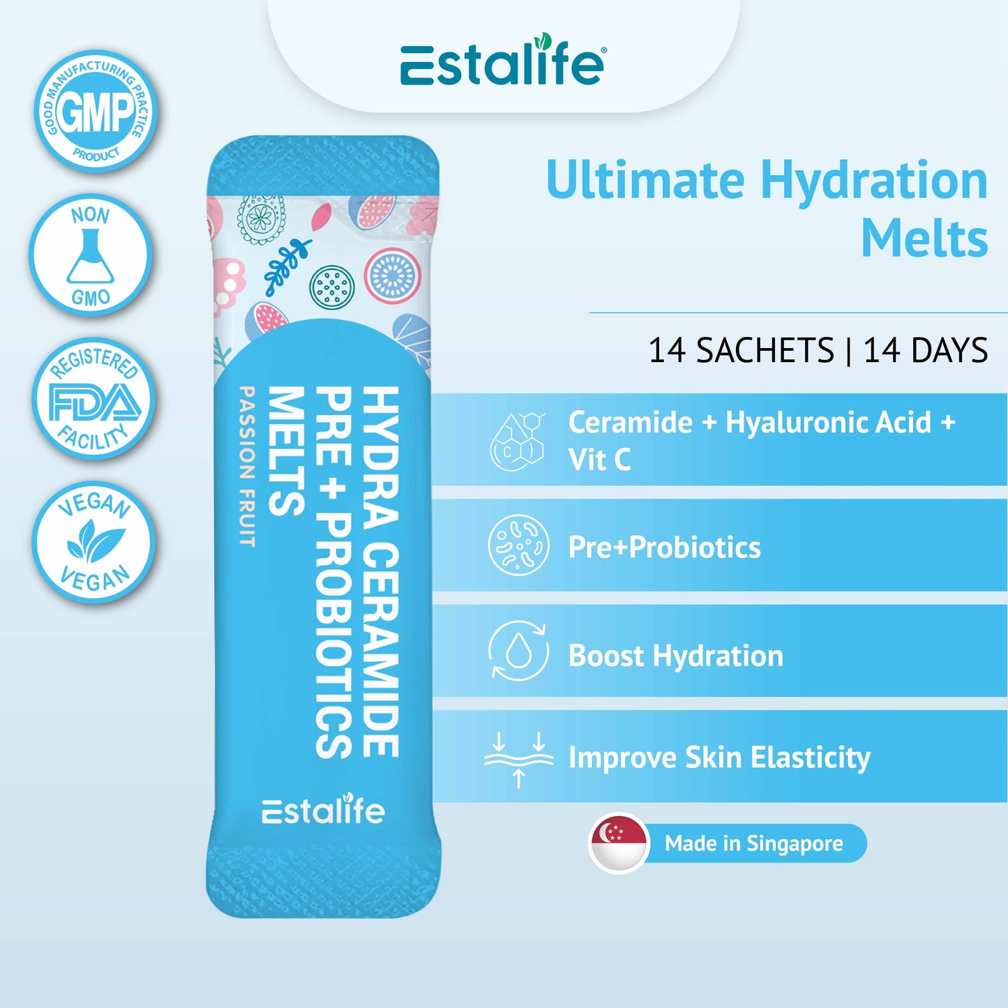 Estalife Hydra Ceramide Pre + Probiotics Melts