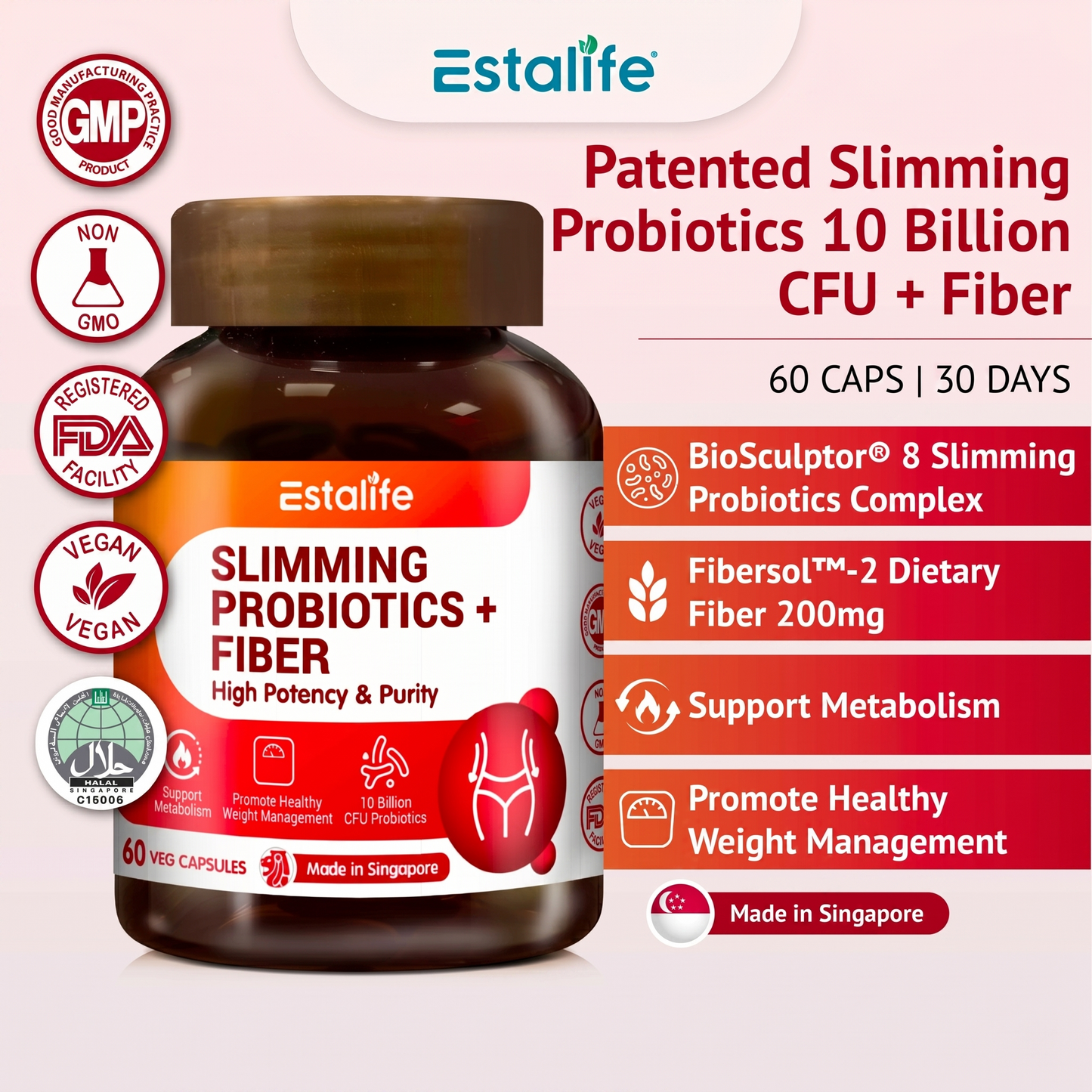 Estalife Slimming Probiotics + Fiber