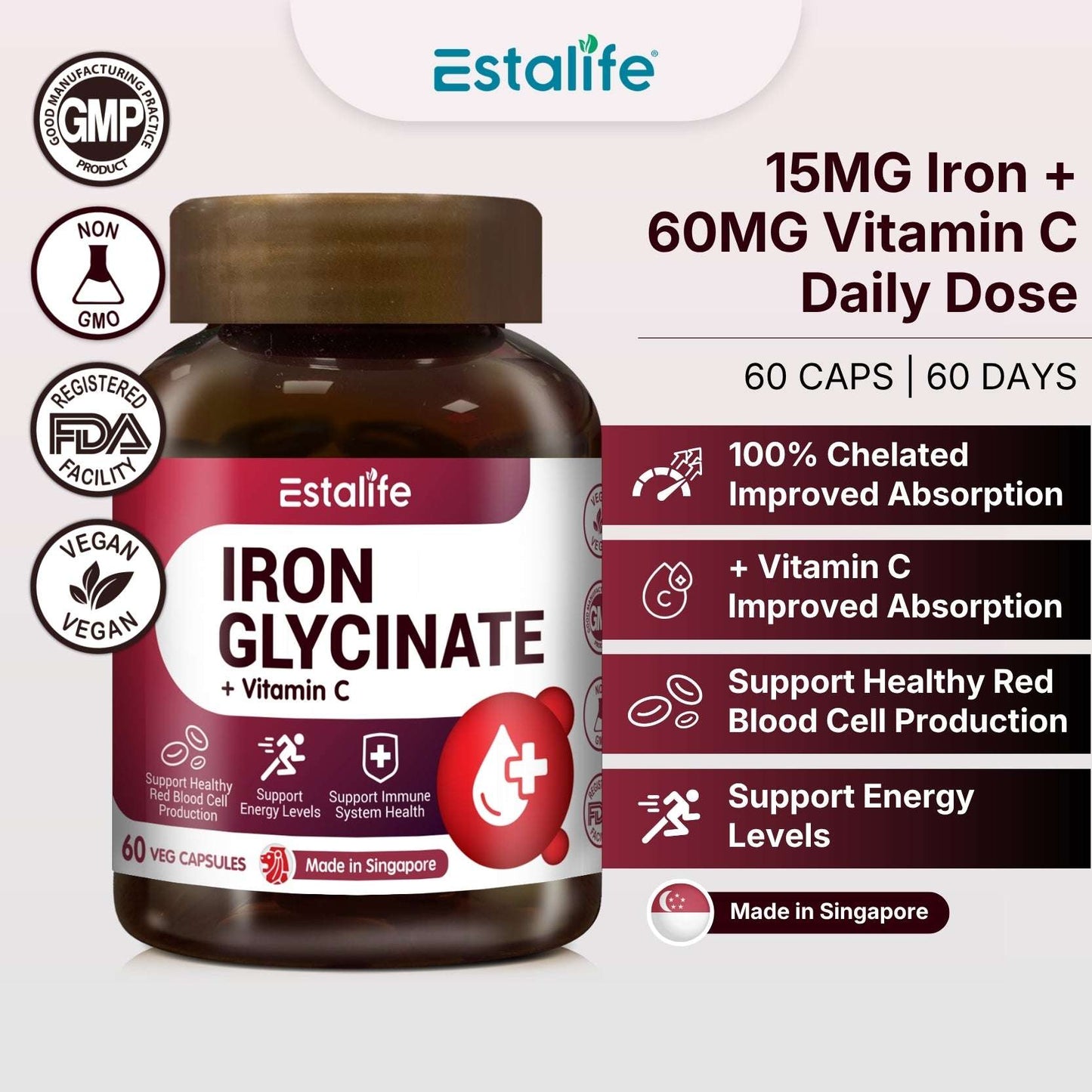 Estalife Iron Glycinate + Vitamin C