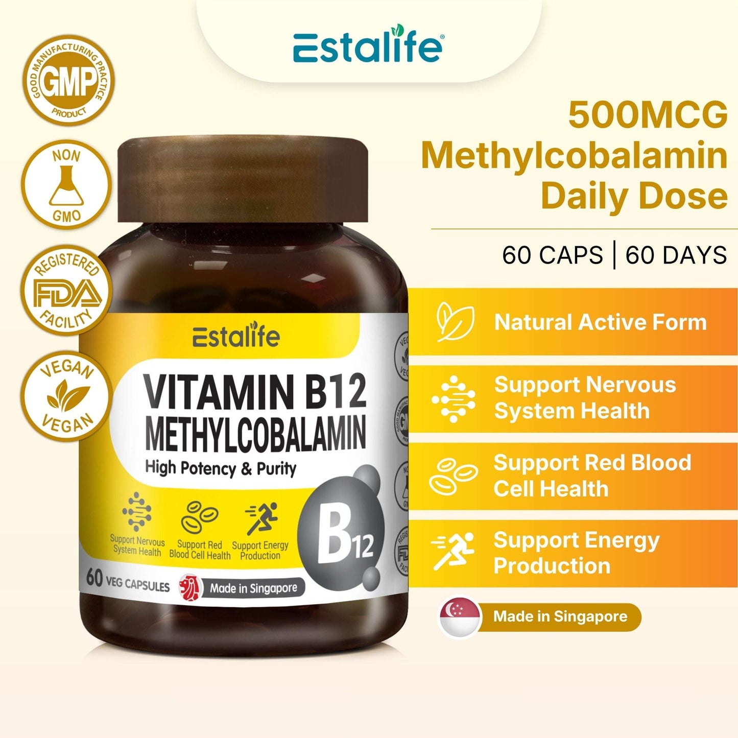 Estalife Vitamin B12 Methylcobalamin