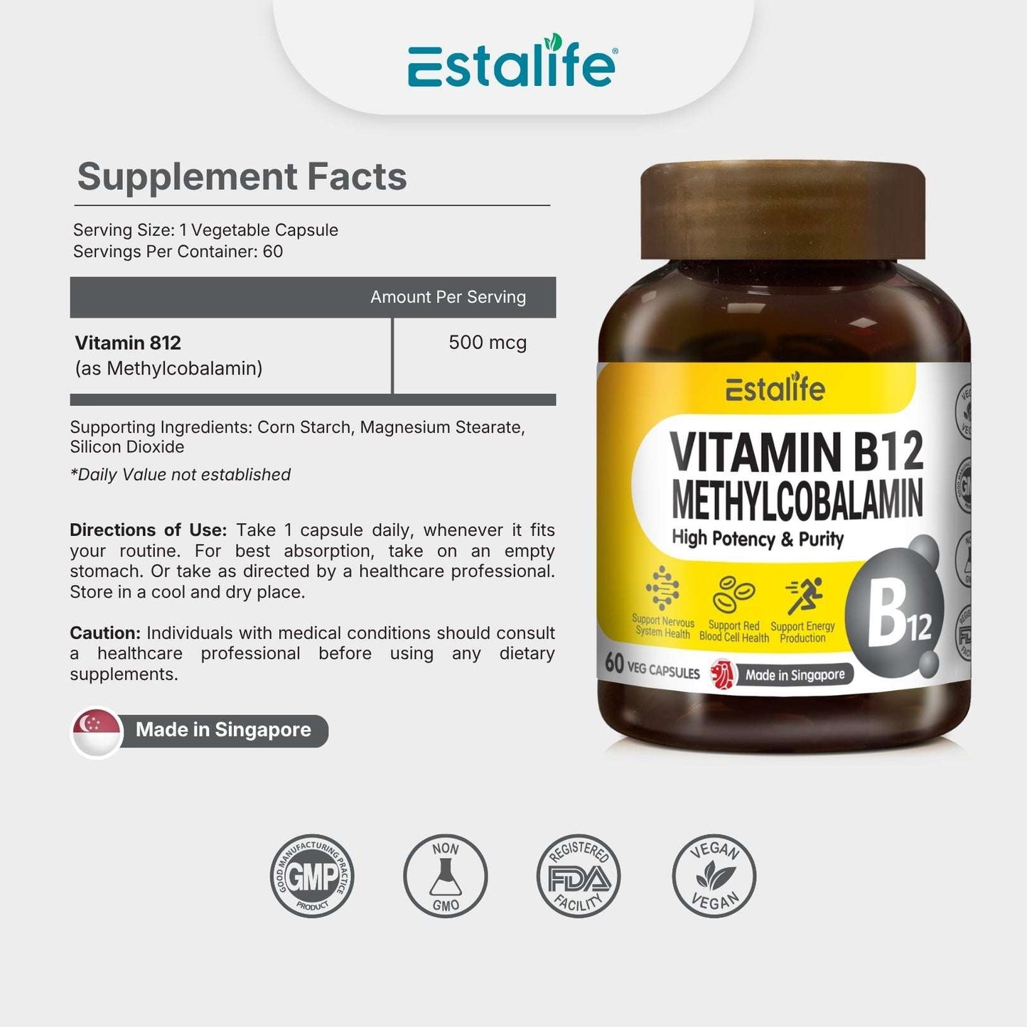 Estalife Vitamin B12 Methylcobalamin
