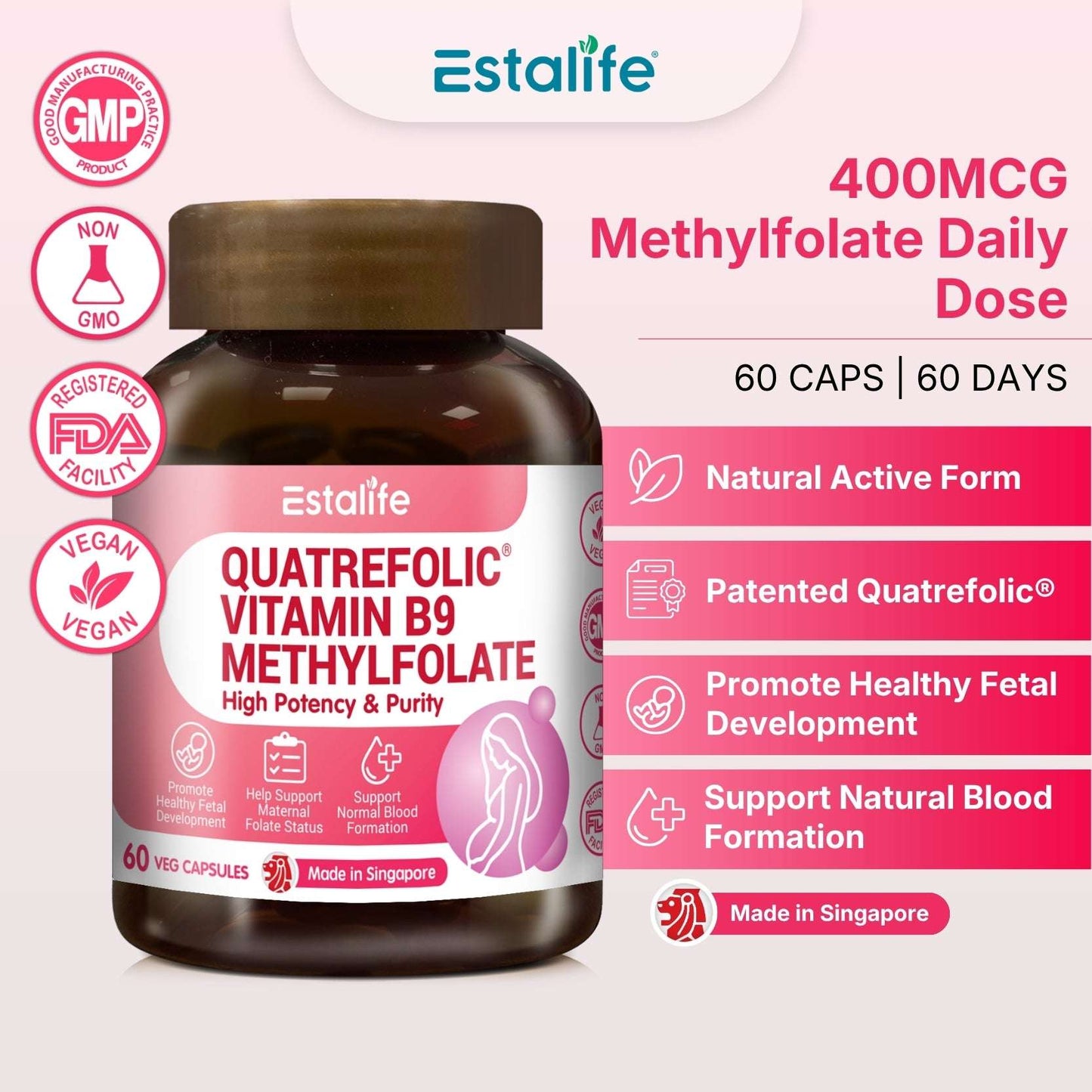 Estalife Quatrefolic® Vitamin B9 Methylfolate