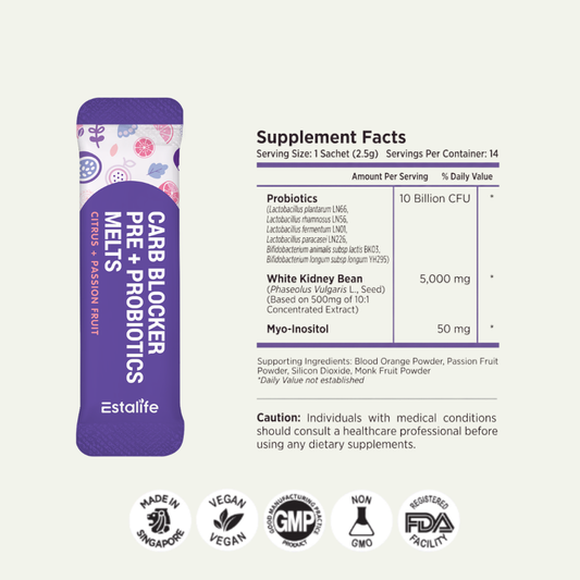 Estalife Carb Blocker Pre + Probiotics Melts