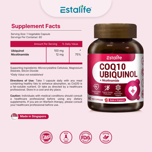 CoQ10 Ubiquinol 100mg + Nicotinamide