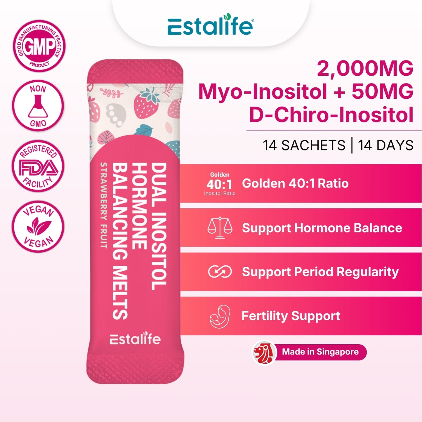 Dual Inositol Hormone Balancing Melts | Myo-Inositol D-Chiro-Inositol 40:1
