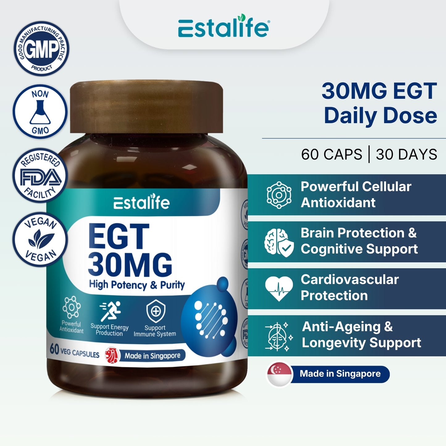 Estalife EGT Ergothioneine 30MG | 麦角硫因