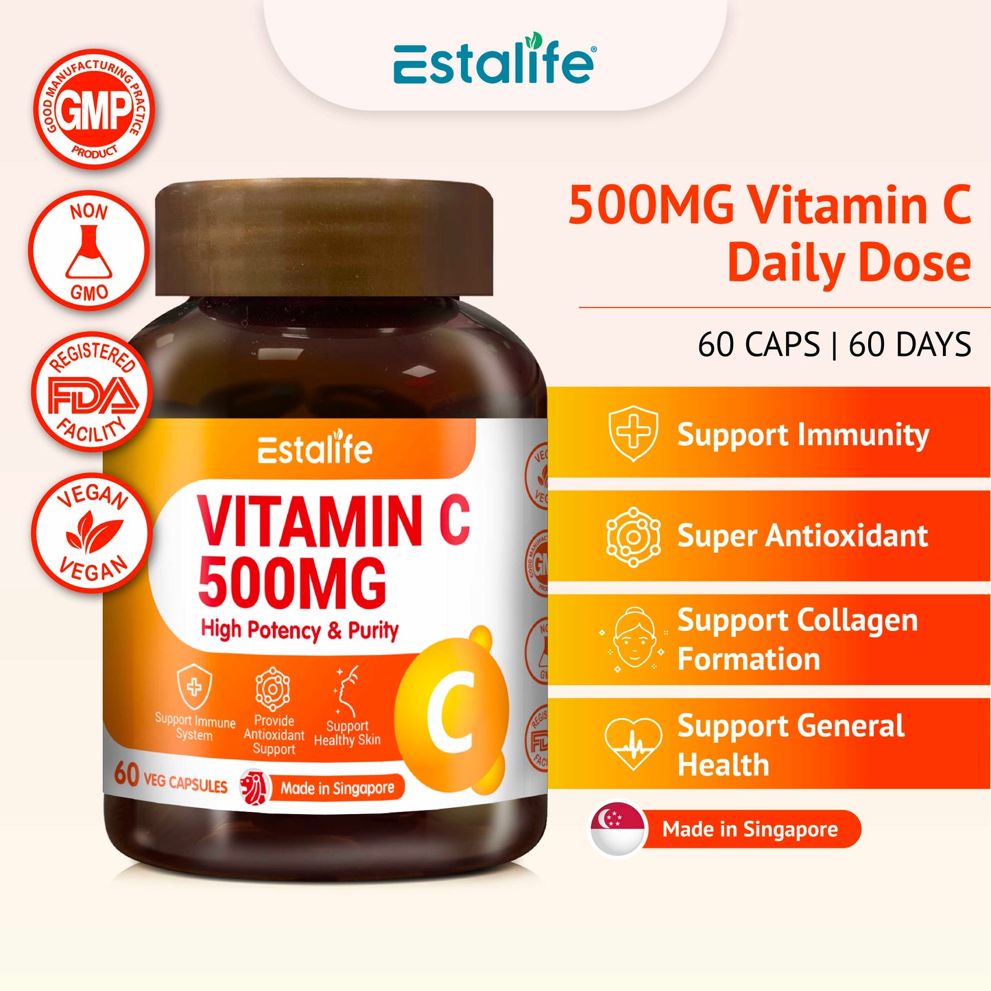 Estalife® 维生素 C 500毫克
