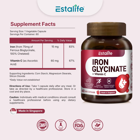 Estalife Iron Glycinate + Vitamin C