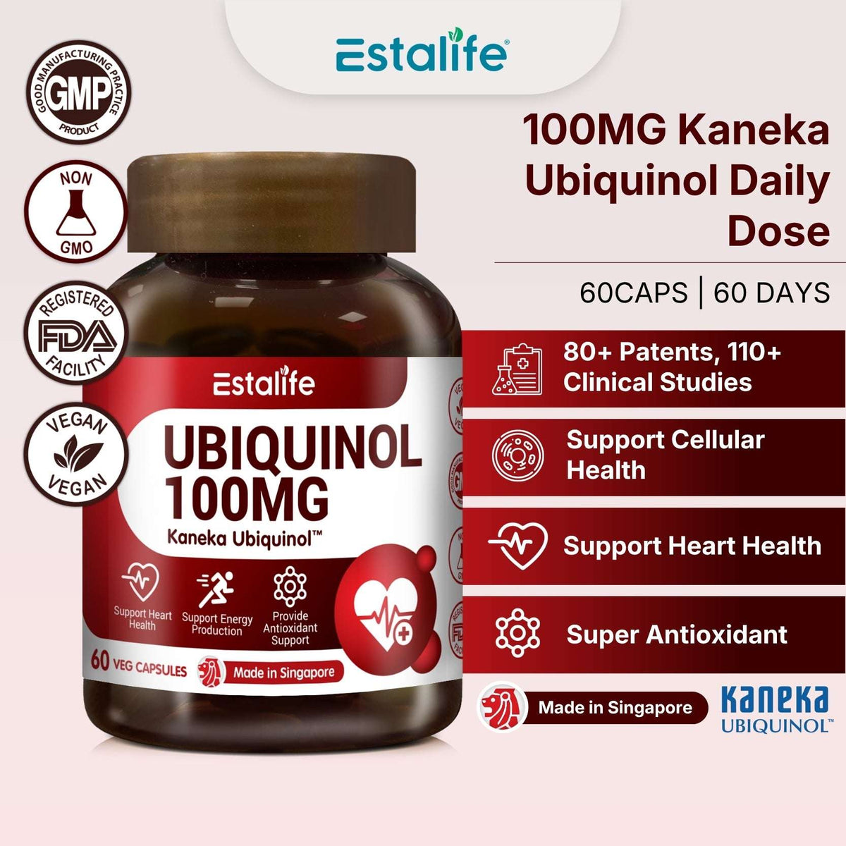 Estalife Ubiquinol 100MG Kaneka Ubiquinol™