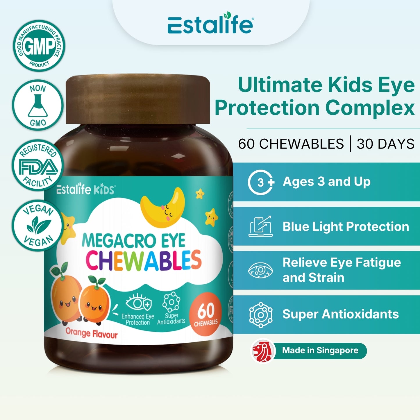 Estalife Kids MegaCro + Lutein Eye Chewables