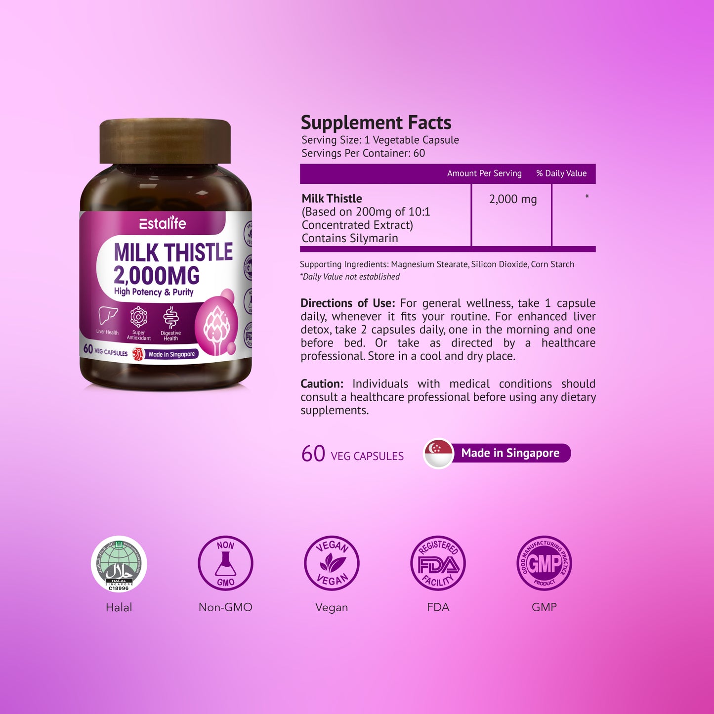 Estalife Milk Thistle 2000MG