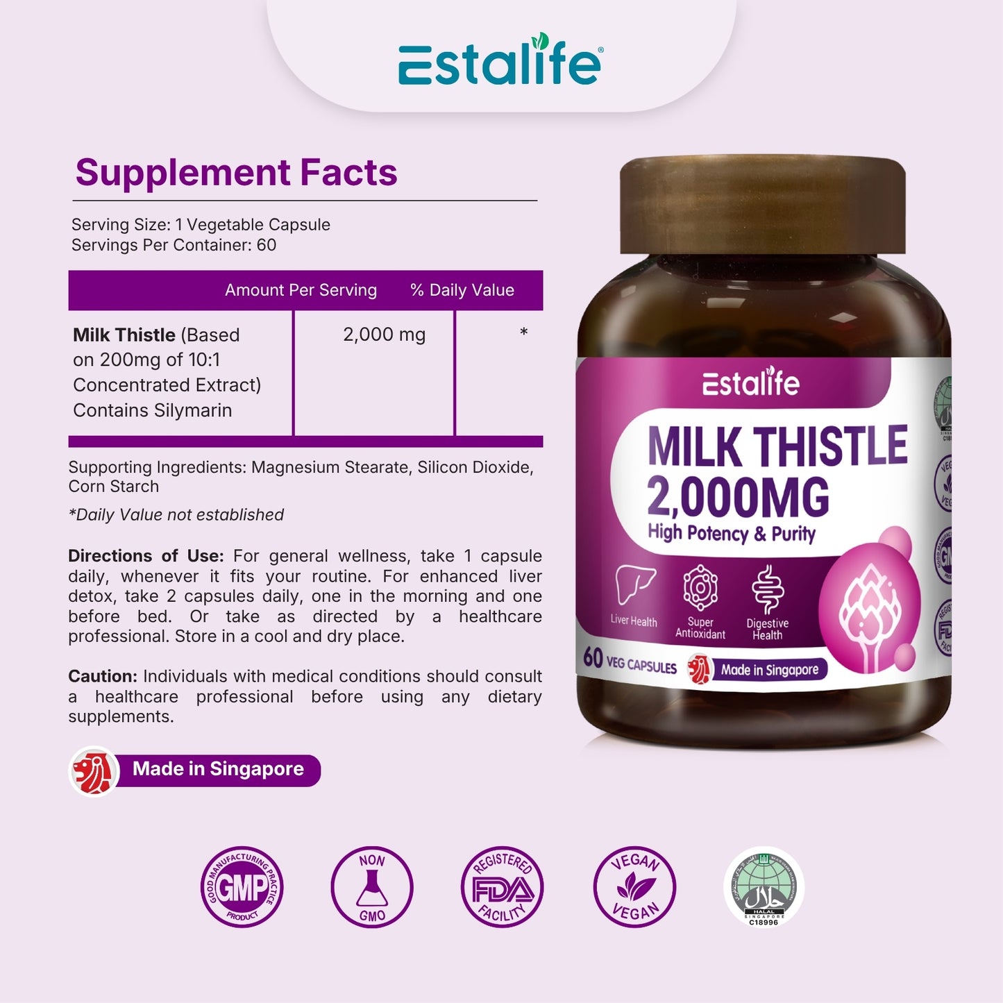 Estalife Milk Thistle 2000MG