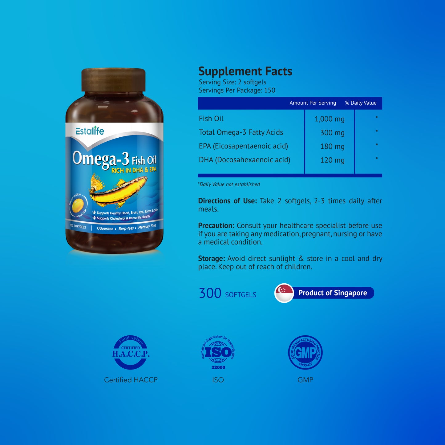 ESTALIFE® 欧米伽-3 DHA 鱼油