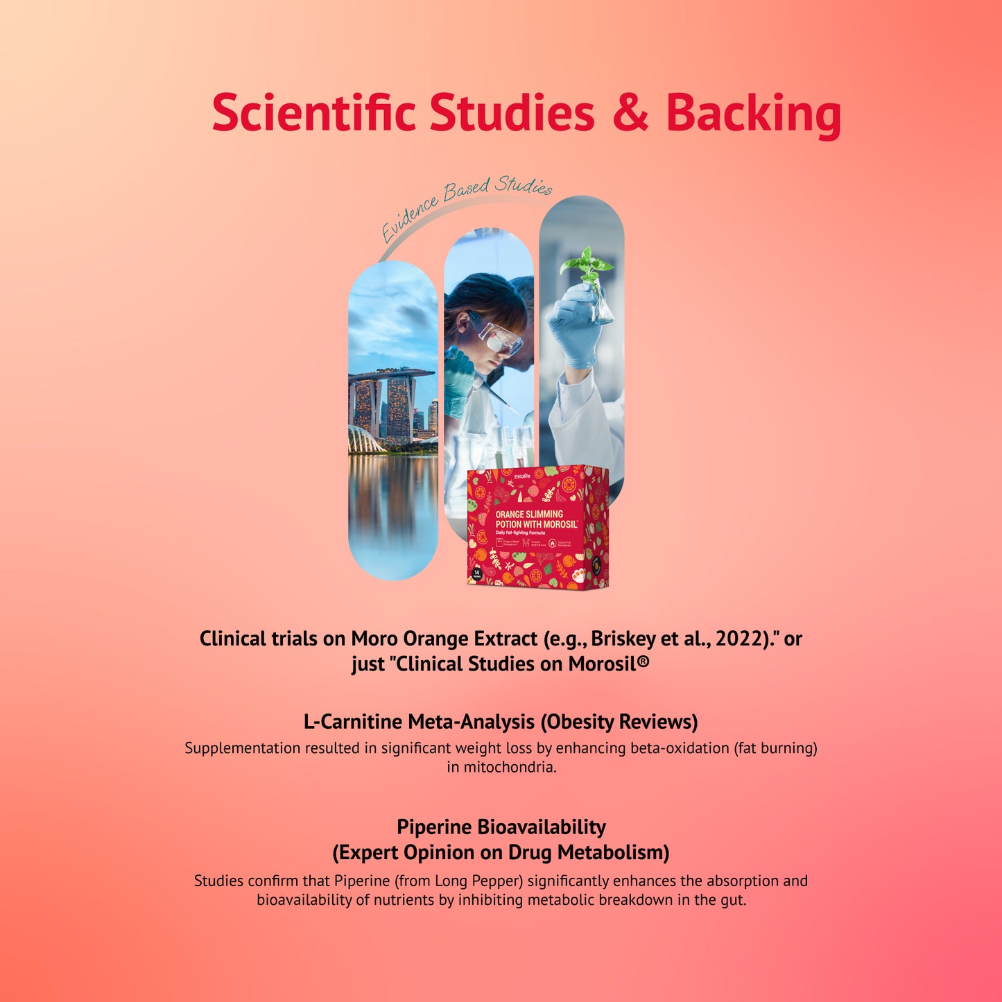 Estalife 橙味纤体液（含莫罗西尔）| 血橙提取物 | 左旋肉碱