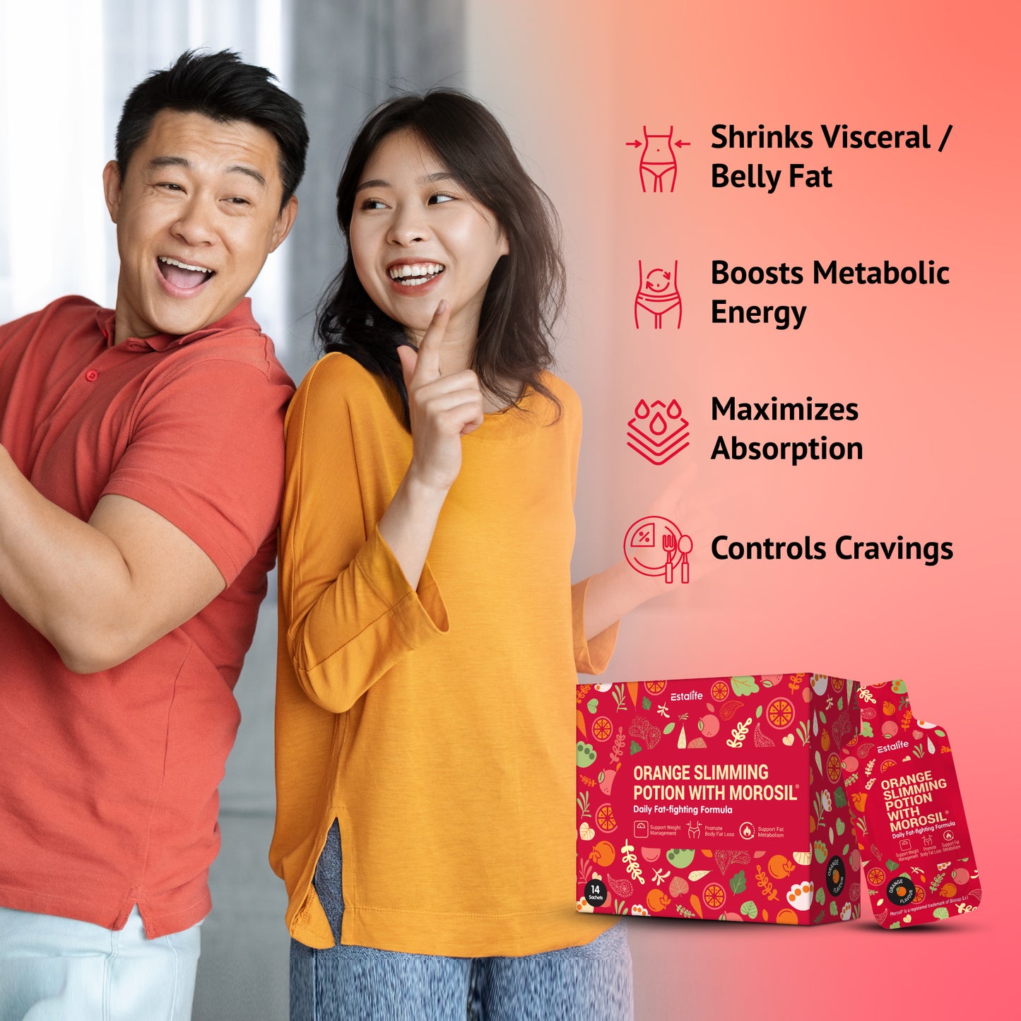 Estalife 橙味纤体液（含莫罗西尔）| 血橙提取物 | 左旋肉碱