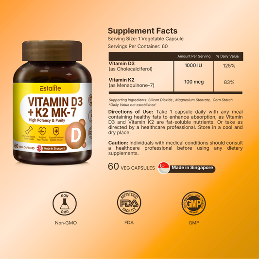 Estalife Vitamin D3 + K2 MK-7