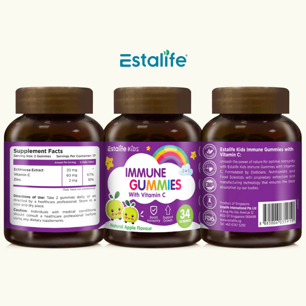 Estalife Kids Immune + Vitamin C Gummy with Zinc and Echinacea